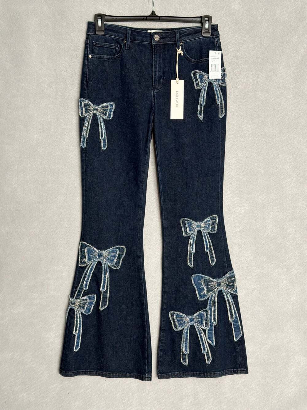 Driftwood What Fun Farrah Jeans Bows Flare Leg Dark Wash Women's 29 NEW